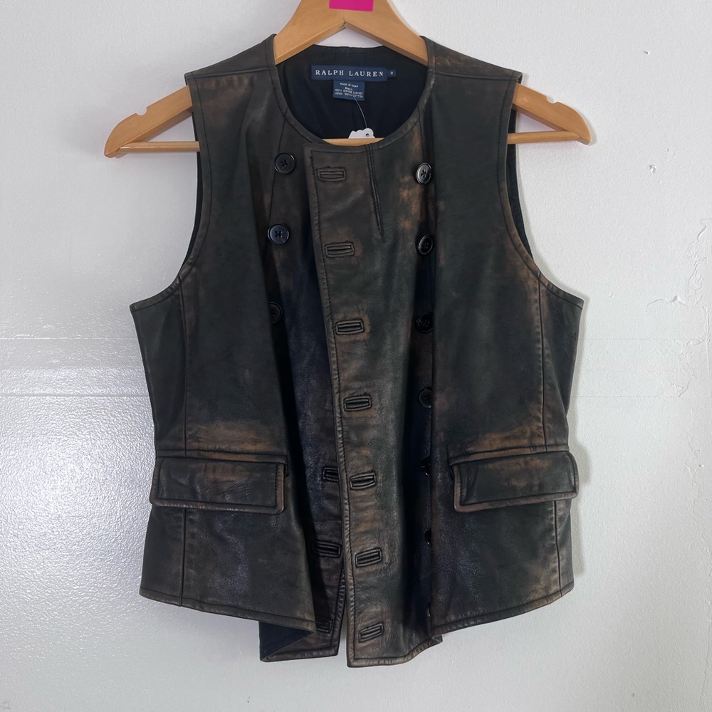 Ralph Lauren Distressed Leather Vest